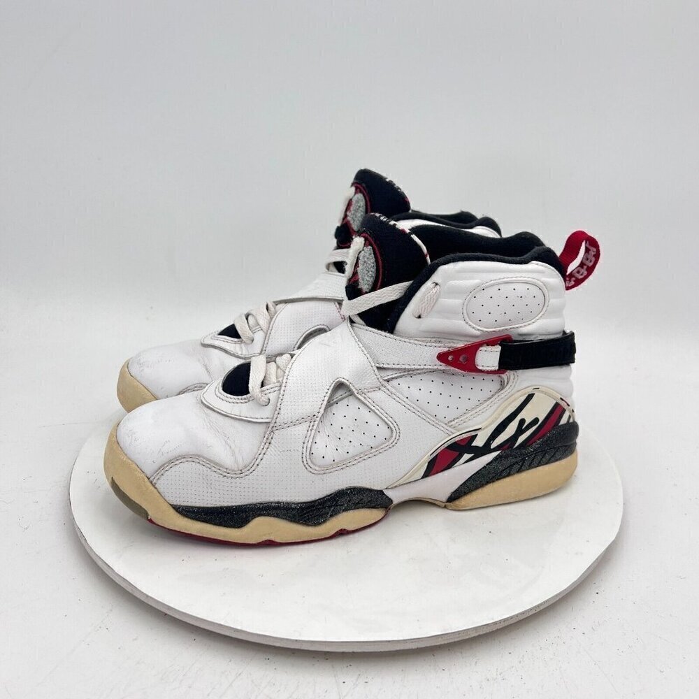 Nike Air Jordan 8 Youth Size 7Y Men 7 305368-104 Alternate White Black Red Shoes - Picture 1 of 15